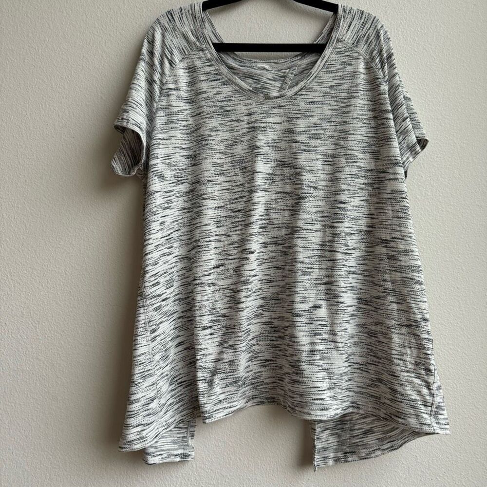 Lululemon Back In Action Short Sleeve Tiger Space Dye Black White Size 6? 8?